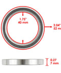 Primary Drive Clutch Spring And Bearing Kit Caltric For Can Am Maverick 1000 2013 2018 Not X3 Sport Trail 4x4 Replacement Includes Two Bearings For OEM Style Upgrade And Smooth, Reliable Power Transfer, showing a close-up of a bearing with dimensions 40mm inner diameter, 52mm outer diameter, and 7mm thickness.