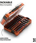 Deep-Well Three-Eighths Inch Drive Impact Socket Set With SAE And Metric Sizes, 23-Piece in MODbox Organizer, open view