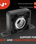 Driveshaft Center Support Bearing Carrier for Dodge Ram 1500 2500 3500 1994 to 2003 and GM SUVs, black casing