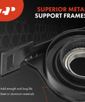 Close-up of Driveshaft Center Support Bearing For BMW E38 740i 750iL Series Models 1995 1997 1998 1999 2000 2001 Replacement Carrier Bearing, showing metal support frames.