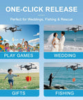 Universal Drone Airdrop System With 750g Payload And 1km Remote Control for fishing, weddings, and games, showing payload release.