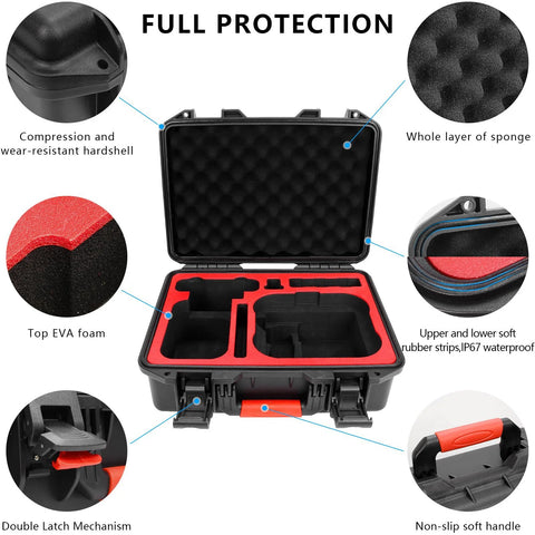 Open Hard Case For Avata 2 Drone Combo Waterproof Travel Case Fits DJI Goggles 3 RC Motion 3, showing protective compartments.
