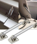 2 Pack 100N/22LBS Drop Down Gas Struts for Downward Flap lid, metal head, installed on cabinet doors.