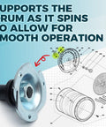 Drum Support Shaft And Bearing Assembly Replacement For GE Hotpoint Kenmore Dryers And Washer Dryer Combos Replaces AP4422015 with diagram