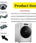 Dryer Drum Rear Bearing Sleeve Kit WE25X205 WE25M40 AP2619102 PS267583, components size guide for easy installation in dryers
