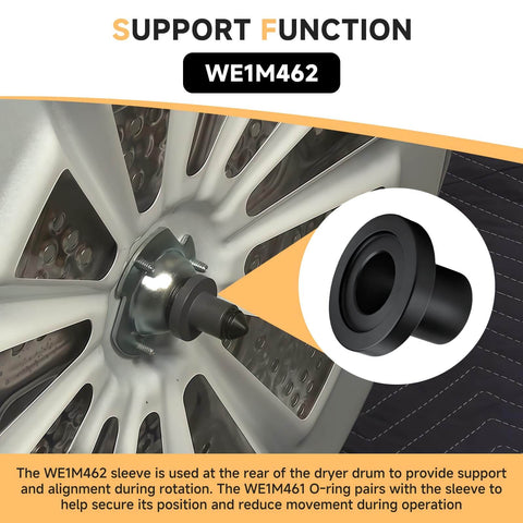 Rear Drum Bearing Sleeve And Retainer O Ring Kit For GE Hotpoint Whirlpool Kenmore Dryers DIY Friendly And Easy To Install With WE1M462 WE1M461