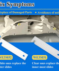 Image showing Replacement Drum Bearing Slide Kit For Clothes Dryers With Teflon And Nylon Glides, WE3M52 teflon and WE3M51 nylon slides.