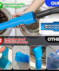 Clear lint and debris from your dryer's vent with a 2-piece cleaning kit featuring a blue vacuum attachment.