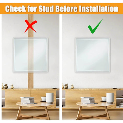 Illustration showing correct placement of #8 Self Drilling Drywall Anchors with Screws Kit next to wall studs for secure installation.