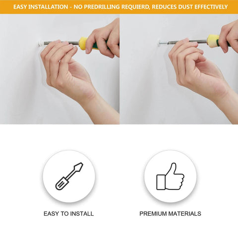 Demonstration of installing a drywall anchor with a screwdriver, part of the Wall Hanging Kit for Art, Frames, and Curtain Rods, 140-Piece.