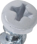 Close-up of Drywall Anchors White 75 Pack with 1 1/2 Inch Pan Head Screws