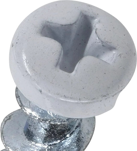 Close-up of Drywall Anchors White 75 Pack with 1 1/2 Inch Pan Head Screws