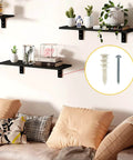 Living room shelves installed using 3 Sizes Self Drilling Drywall Anchors, 310PCS Nylon Plastic Wall Anchors and Screws for Drywall