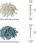 Wall Hanging Kit for Art, Frames, and Curtain Rods, 140-Piece Heavy Duty Drywall Anchor Substitute, anchors and screws shown.