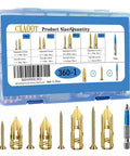 360pcs Self Drilling Drywall Anchors and Screws Kit with 4 Sizes in blue box showing screws, anchors, and drill bit.