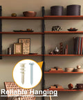 #8 Self Drilling Drywall Anchors with Screws Kit, Heavy Duty Nylon Wall Anchors, image of installed shelves with inset showing anchor and screw