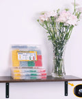 208PCS Drywall Anchors and Screws Assortment Kit on shelf with flowers, showcasing wall anchors and screws for home decoration projects