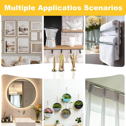 420Pcs Self Drilling Drywall Anchors with Screws Kit for various interior applications, showing versatility in home decor setup.