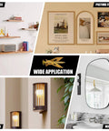 Collage showing shelves, picture frames, lights, and mirrors installed using 200 Pcs Self Drilling Drywall Anchors with Screws Kit.