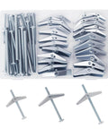 28PCS Toggle Bolts, Wing Nuts, Heavy Duty Hollow Wall Anchors for Drywall Ceiling, showing organized anchors and screws
