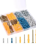 Drywall Anchors And Screws Assortment Kit With Organizer Box 280 Pieces Including 140 Plastic Wall Anchors And 140 Galvanized Phillips Screws In 5 Sizes