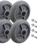 Drywall Dolly Wheels - USA Made, 8" Diameter, 2" Tread Width, 600 Lbs Capacity Each, Set of 4 with bolts and hardware
