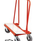 Drywall Dolly Replacement TPR Wheel Casters - 2,400 Lbs Capacity red dolly with swivel caster wheels.
