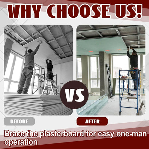 Why Choose Us? Before and after installation using ✝️ 10 Pcs Drywall Fitting Tool Supports the Board in Place While Installing Drywall Holder