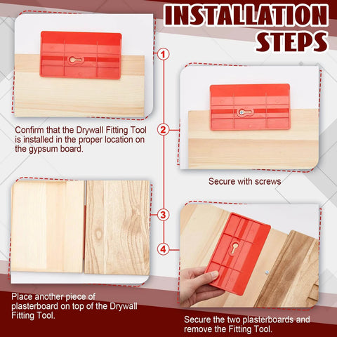 Installation steps for ✝️ 10 Pcs Drywall Fitting Tool Supports the Board in Place While Installing Drywall Holder for Simple Operation.