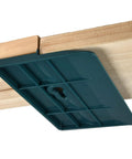 Close-up of ✝️ 6Pcs Drywall Fitting Tool Plasterboard Fixing Gypsum Plate While Installing in Place, positioned under wooden panel.