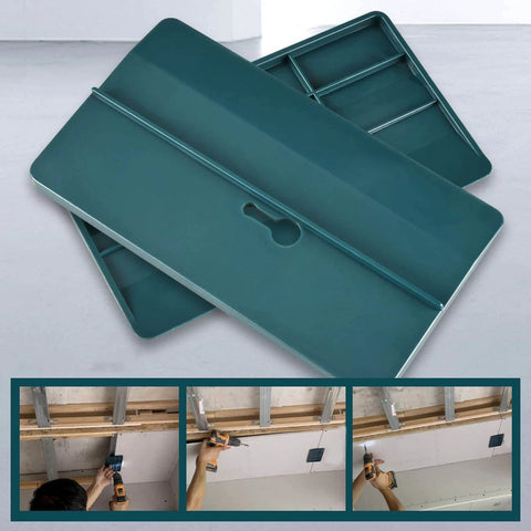 ✝️ 6Pcs Drywall Fitting Tool Plasterboard Fixing Gypsum Plate While Installing in Place displayed with user assembling drywall