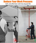 Worker using ✝️ 16 Ft. Drywall Lift, Drywall Rolling Lifter Panel, 150LBS Heavy Duty Sheetrock Lift, Drywall Lift Panel Hoist Jack