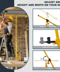 ✝️ 11 ft Drywall Lift,Drywall Rolling Lifter Panel,150 LBS Heavy Duty Sheetrock Lift Drywall Lifter with 360° adjustable arm