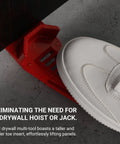 Close-up of shoe using the XL Drywall Lift from the (2-Pack) set, showing its function for lifting panels without a hoist.