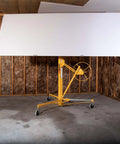 Drywall Lift, The Original, Professional-Grade Sheetrock Hoist 138-2, 150 lbs, Rolling Panel Lift, yellow frame, lifting wall panel