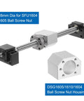 DSG1605/1610/1604 Ball Screw Nut Housing Seat Mount Bracket with SFU1605/1610 assembly shown.