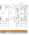 Technical drawing of DSG16H Nut Housing Seat Ball Screw Mount Bracket Holder 28mm Dia for SFU1605 CNC Machine Parts, Silver.