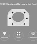 ✝️ Dsg25h aluminum ballscrew nut bracket, sfu2505 / sfu2510 ballscrew nut housing seat mount holder, front view