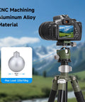DSLR Camera Tripod Ball Head 38mm With 360 Degree Swivel U Shaped Groove Design on tripod in mountain landscape