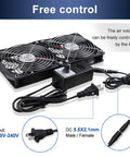 High Airflow 240mm Computer Fan Kit With Dual 120mm Fans, AC Plug Power Supply 110V to 240V And Variable Speed Controller 3V To 12V
