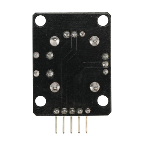 Back view of Six Dual Axis XY Joystick Modules KY 023 Compatible With Arduino Raspberry Pi With Five Pin Connector for VRx, VRy, SW signals.