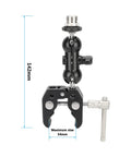 Dual 360 Degree Mini Ball Head Microphone Clamp Set With 5/8-27 Mic Screw Mounts, black aluminum and steel clamp, 0.4 to 2 inch range.