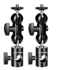 Two Pack Light Stand Mount Adapter With Double Ball Head For Ring Lights LED Lights Monitors Flashes And Microphones Supports Up To 4.4 Lb