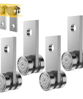 2 Wheel Trolley Assembly Rollers with Dual Bearings for 1-5/8 Inch & Taller Strut Channel, 4 Sets