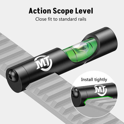 Dual Bubble Scope Leveling Kit From MidTen With Magnetic Level For Anti Cant Precision Scope Calibration On Standard Picatinny Rails Black