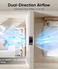 8 Inch Through Wall Room To Room Fan With Remote 320 CFM Air Transfer Temperature Control Reversible Airflow 10 Speeds Quiet Exhaust Vent For Bedroom Laundry And Kitchen From Windigaga showing airflow between rooms