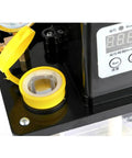Close-up of Dual Digital Display Automatic Oil Lubrication Pump For CNC Engraving Router Machines, with open oil cap and display.