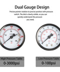 Dual Gauge Nitrogen Regulator CGA580 For Draft Beer Systems With 0 To 100 PSI Delivery Pressure, dual dial design 0-3000 and 0-100 PSI shown.