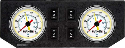 Dual white gauges for Three Eighth Inch NPT Air Ride Suspension High Flow Air Valves and Solenoids Kit for Four Corner Systems VXK3804GW