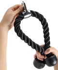 Dual Grip Triceps Rope For Cable Machines, No Slip Nylon Rope With Rubber Bumpers, Easy Grip, Double Sided Design